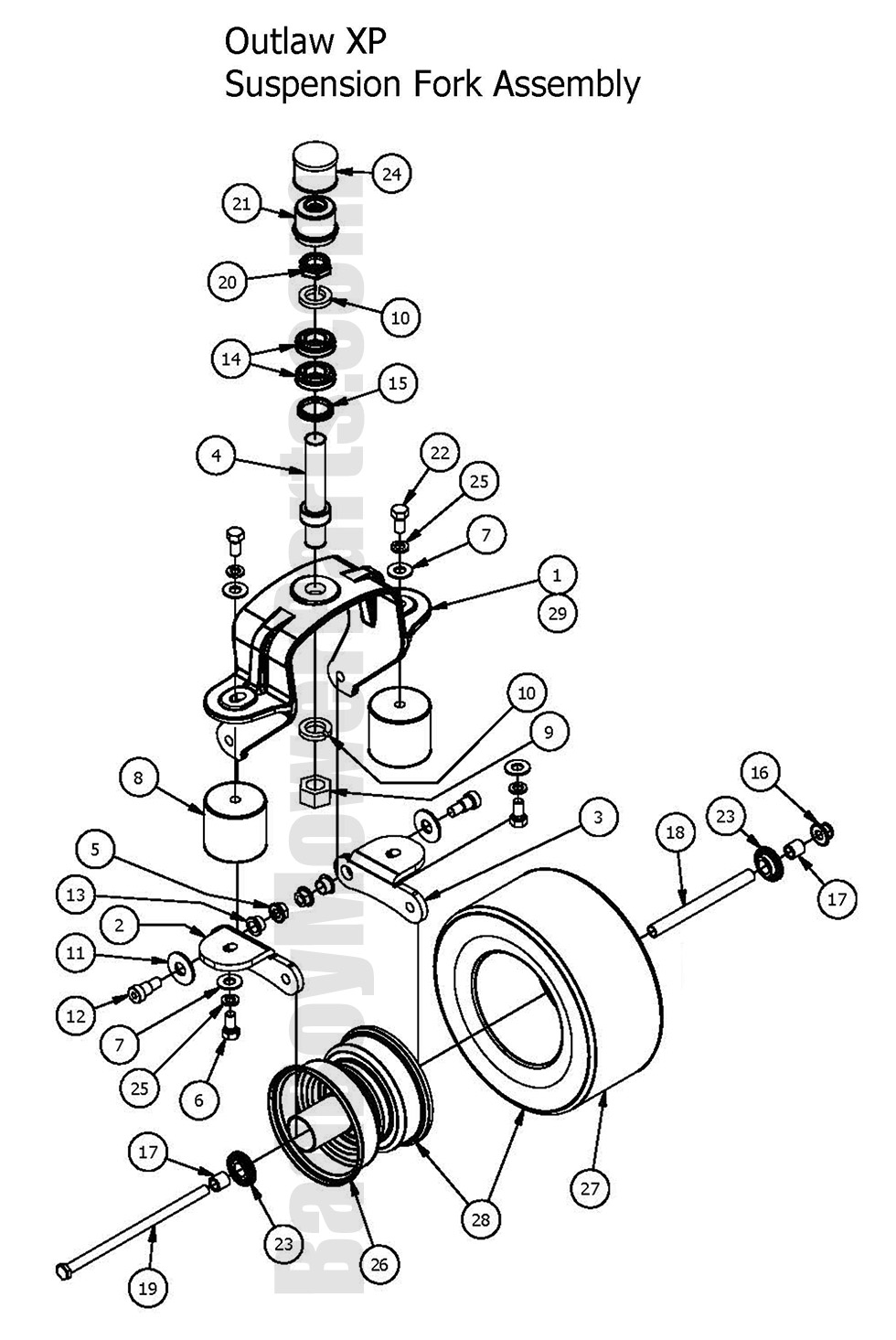 2016 Outlaw XP - Suspension Fork Assembly